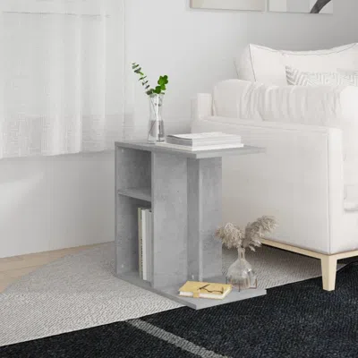Vidaxl Side Table Concrete Gray 19.7"x11.8"x19.7" Engineered Wood