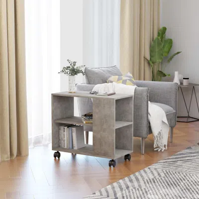 Vidaxl Side Table Concrete Gray 27.6"x13.8"x21.7" Chipboard, 802124