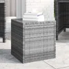 Vidaxl Side Table Gray 15.7"x14.6"x15.9" Poly Rattan And Tempered Glass
