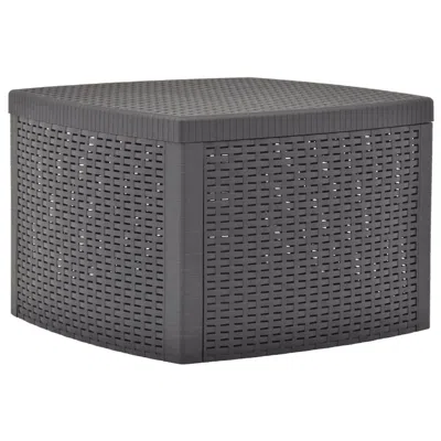 Vidaxl Side Table Mocha 21.3"x21.3"x14.4" Plastic, 48776 In Black