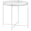 Vidaxl Side Table Silver Glass, Steel Wire Small Mirror Side Table In White