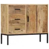 Vidaxl Sideboard 34.6"x11.8"x27.9" Solid Mango Wood, 247969