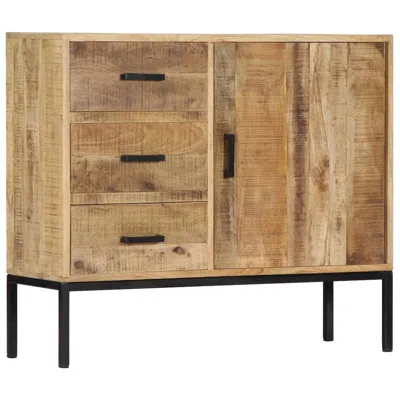 Vidaxl Sideboard 34.6"x11.8"x27.9" Solid Mango Wood, 247969 In Brown