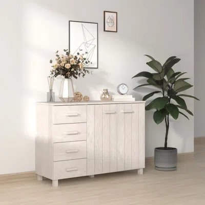 Vidaxl Sideboard Hamar White 44.5"x15.7"x31.5" Solid Wood Pine In Neutral