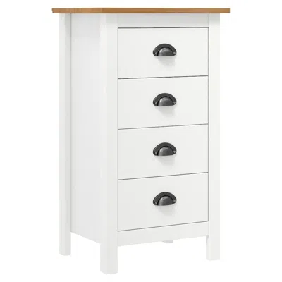 Vidaxl Sideboard Hill White 18.1"x13.8"x31.5" Solid Pine Wood