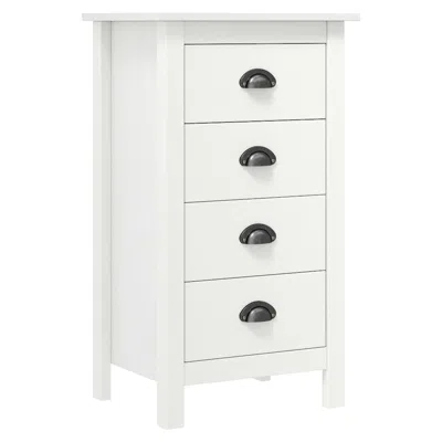 Vidaxl Sideboard Hill White 18.1"x13.8"x31.5" Solid Pine Wood