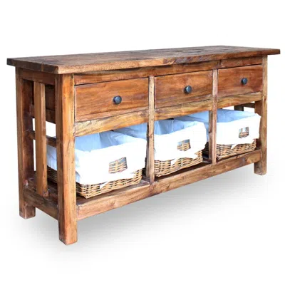 Vidaxl Sideboard Solid Reclaimed Wood 39.4"x11.8"x19.7", 244488 In Brown