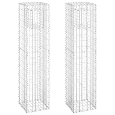 Vidaxl Silver Iron Basket Post In Silver;silver