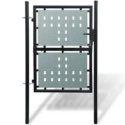 Vidaxl Single Door Fence Gate Outdoor Garden Patio Entrance Barrier Black