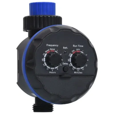 Vidaxl Single Outlet Water Timer With Ball Valves In Blue;black