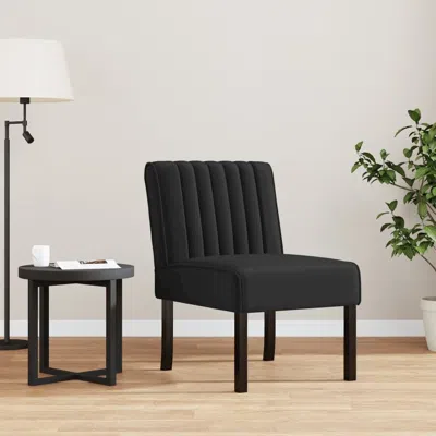 Vidaxl Slipper Chair Black Velvet, Solid Wood, Plywood Single