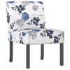 Vidaxl Slipper Chair Blue And White Polyester, Solid Wood, Plywood Single In Multi