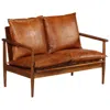 Vidaxl Sofa Brown Goat Leather 2-seater Durable Sofa Rectangular In Brown