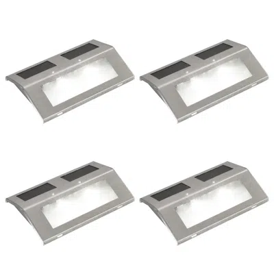 Vidaxl Solar 4 X Stair Lamp, 40757 In Metallic