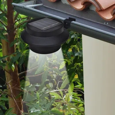 Vidaxl Solar Gutter Light Led Patio Fence Deck Landscape Driveway Path Light In Black