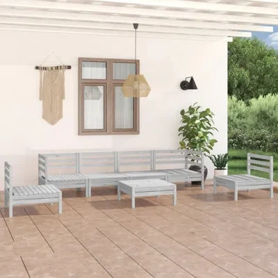 Vidaxl Solid Pinewood Lounge Set 7 Piece Wooden Furniture Patio Multi Colors In White