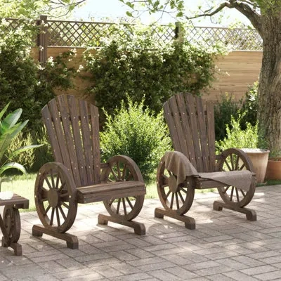 Vidaxl Solid Wood Adirondack Chair In Brown