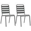 Vidaxl Stackable Outdoor Chairs 2 Pcs Steel Gray, 44257