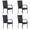 Vidaxl Stackable Outdoor Chairs 4 Pcs Poly Rattan Black, 310084