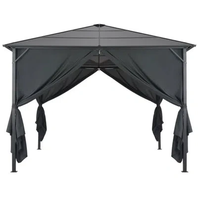 Vidaxl Steel Party Tent With Curtains Aluminum Black