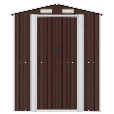 Vidaxl Steel Traditional Storage Shed In Dark Brown