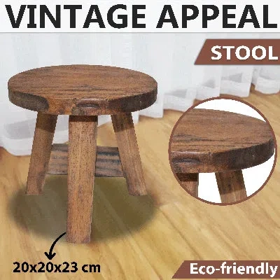 Vidaxl Stool Solid Reclaimed Wood In Brown
