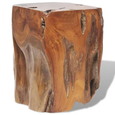 Vidaxl Stool Solid Teak Wood, 243469 In Brown