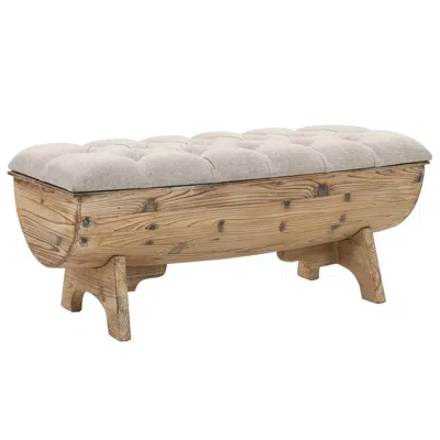 Vidaxl Storage Bench 40.6" Solid Wood Fir In Neutral