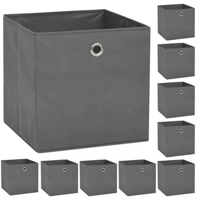 Vidaxl Storage Boxes 10 Pcs Non-woven Fabric 12.6"x12.6"x12.6" Gray