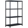 Vidaxl Storage Shelf Rack Black 485 Lb 35.4"x15.7"x54.3" Plastic, 45679