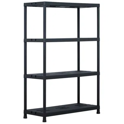 Vidaxl Storage Shelf Rack Black 485 Lb 35.4"x15.7"x54.3" Plastic, 45679