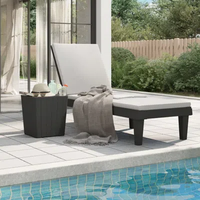 Vidaxl Sun Lounger Black 61"x22.8"x32.7" Polypropylene In Gray