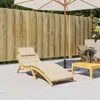 Vidaxl Sun Lounger Cushion Beige 73.2"x22.8"x1.2"