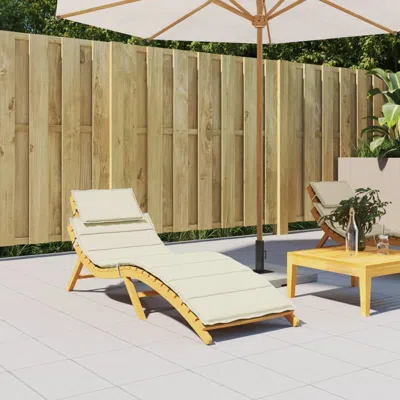 Vidaxl Sun Lounger Cushion Cream 73.2"x22.8"x1.2" Oxford Fabric In Brown