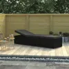 Vidaxl Sun Lounger With Cushion Poly Rattan Black, 46221
