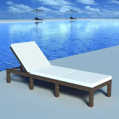 Vidaxl Sun Lounger With Cushion Poly Rattan Brown, 42845