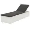 Vidaxl Sun Lounger With Cushion Poly Rattan White, 43951