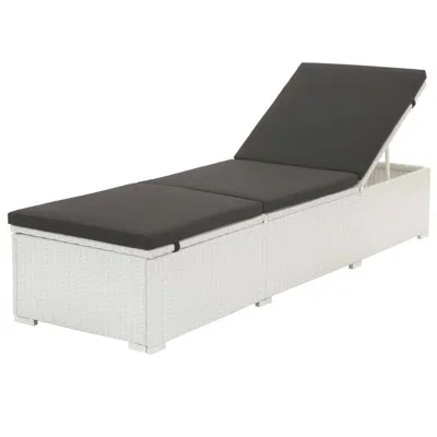 Vidaxl Sun Lounger With Cushion Poly Rattan White, 43951