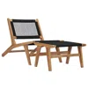 Vidaxl Sun Lounger With Footrest Solid Teak Wood And Rope, 49368