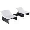 Vidaxl Sun Loungers 2 Pcs With Table Poly Rattan Black, 43069