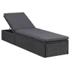 Vidaxl Sunlounger Poly Rattan Black And Dark Gray