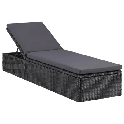 Vidaxl Sunlounger Poly Rattan Black And Dark Gray
