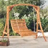 Vidaxl Swing Bed Solid Bent Wood With Teak Finish 45.3"x57.9"x18.1"