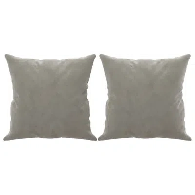 Vidaxl Throw Pillows Round Decorative Cylinder Bolster Pillow Velvet In Light Gray