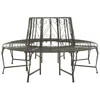 Vidaxl Tree Bench Silver Grey Steel 63 In Diameter Outdoor Bench Round In Gray