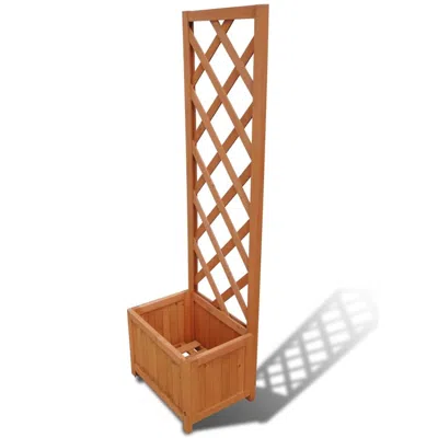 Vidaxl Trellis Planter 1' 4" X 11.8" X 4' 5" In Neutral