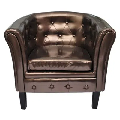 Vidaxl Tub Chair Brown Faux Leather, 60706