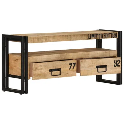 Vidaxl Tv Cabinet 39.4"x11.8"x17.7" Solid Mango Wood, 249858 In Brown