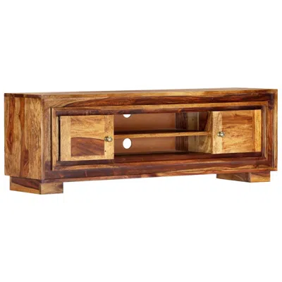 Vidaxl Tv Cabinet 46.5"x11.8"x15.7" Solid Sheesham Wood, 248000 In Brown