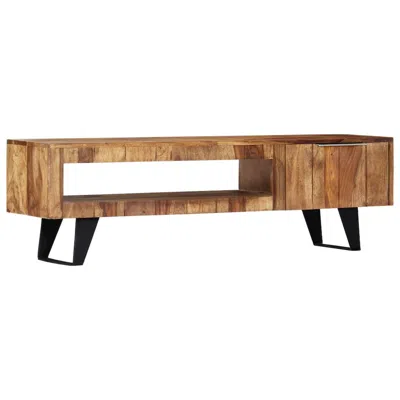 Vidaxl Tv Cabinet 55.1"x11.8"x15.7" Solid Sheesham Wood, 247980 In Brown